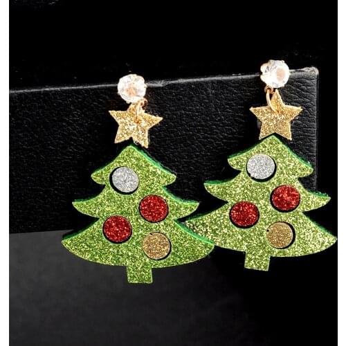 Lovely Xmas Earring for Women Girls Christmas Claus Earrings Deer Snowman Bell Christmas Tree Ear Jewelry Accessories