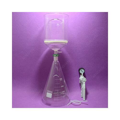 Filtration Set[5000ML Erlenmeyer Flask+3000ML Filter Funnel(3#)+Vacuum Pump]