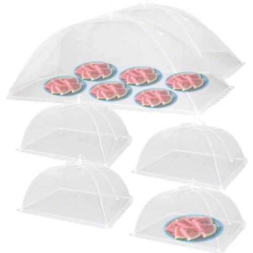 Mesh Food Cover Set,2 Jumbo(44X20Inch)& 4 Large(17X17Inch) -Up Food Tents/Food Covers,Reusable/Collapsible