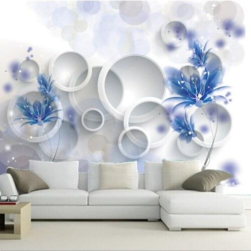 The latest 3D murals, 3D three-dimensional modern simple flower murals, living room TV sofa bedroom wall paper