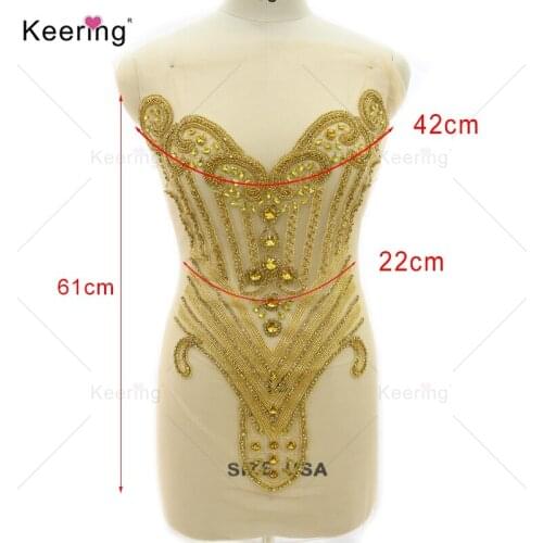 New Arrival Fashion Rhinestone Bodice Appliqe For Wedding Panel WDP-245-1