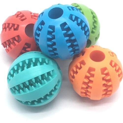 New Pet Toys 5CM Dog Toys Interactive Elasticity Ball Natural Rubber Leaking Ball Tooth Clean Ball Cat Dog Chew Interactive Toys