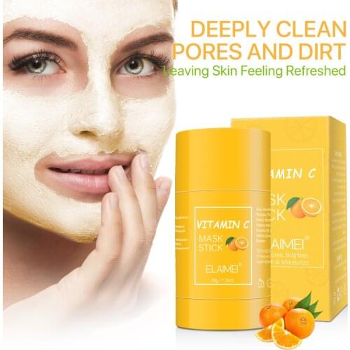 Cleansing VC Stick Vitamin C Stick Mask Purifying Clay Stick Face Mask Oil Control Anti-acne Remove Blackhead Fine Pores Mud