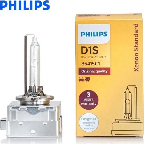 Philips D1S HID 85415 35W Xenon Standard Head Lamp 4200K Bright White Light Auto Original Bulb ECE Approve 100% Authentic, 1X