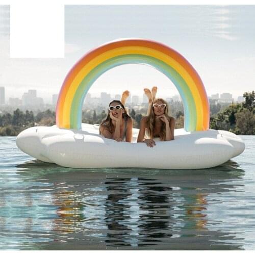 Rainbow Island float Swimming ring Inflatable seat ring for the horse