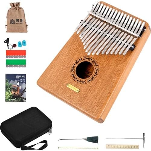 LINGTING K17G 17-key Portable Thumb Piano Kalimba Mbira G Tonality Sandalwood Material with Storage Bag Carry Case kalimba