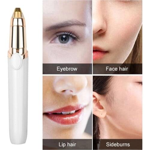 Electric Face Eyebrow Scissors Hair Trimmer Mini Portable Women Body Shaver Remover Blade Razor Epilator
