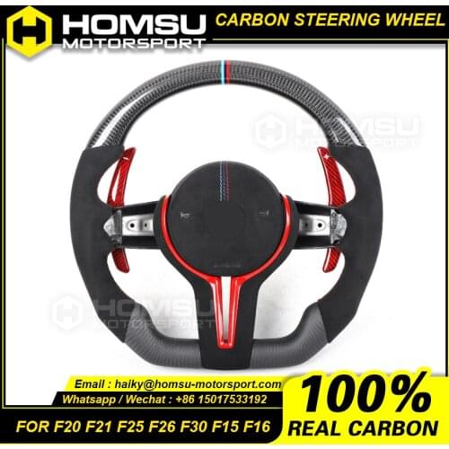 Custom alcantar carbon fiber steering wheel For bmxw F20 F21 F25 F26 F30 F15 F16 racing wheel convertible