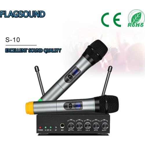 S-10 Free Shipping UHF Bluetooth Wireless microphone System Mini Portable Receiver for Home Theater Audio DVD Hi-Fi systems