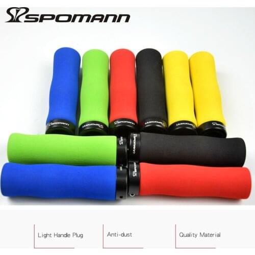 SPOMANN single lock high density sponge bike grips mtb bike road bicycle handlebar grip bicicleta parts bisiklet aksesuar 100g