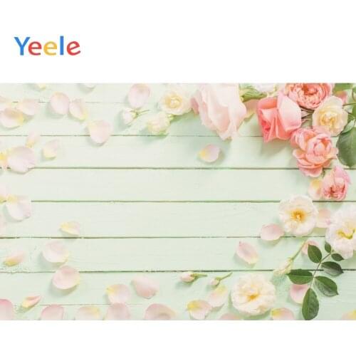 White Plank Flower Birthday Party Welt Petal Wooden Backdrops Custom Vinyl Photographic Backgrounds For Photo Studio Photophone
