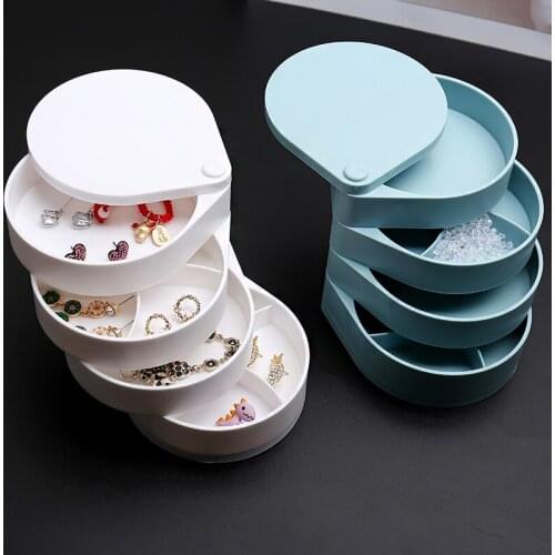 Korea rotating jewelry rack storage box necklace earrings European storage box online celebrity tidy up multi-layer box