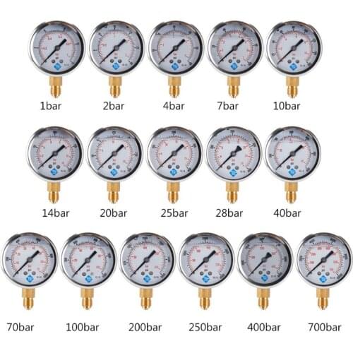 1/4 BSP Pressure Compound Vacuum Gauge Glycerine Filled Gauges 68mm Dial Vac To 10000 Psi Bottom Mount