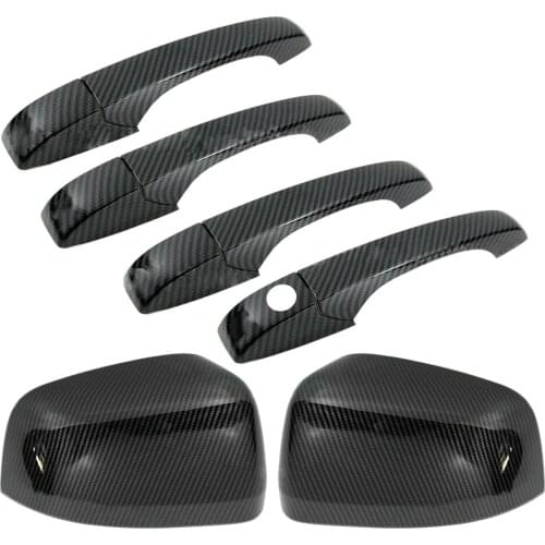 10Pcs Side Rearview Mirror Trim & Door Handle Cover Kit Fit For Dodge Durango SUV 2011-2013 2014 2015 2016 2017 2018 2019 2020