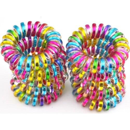 10PCS New Colorful Telephone Wire Cord Line Gum Holder Elastic Hair Band Tie Scrunchy Children Hair Ropes Girls Hair Accessories