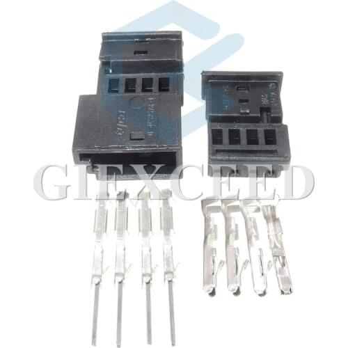 2 Sets 4 Pin Central Locking Plug Atmosphere Light Connector Female Male Sockets For BMW MG7 0-1452576-1 968813-1