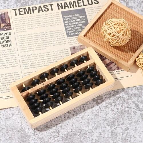 7 Rods Beads Abacus wood Soroban Column Math Aid Tool Ancient Chinese Calculator Wiskunde Beginners Caculating Speelgoed