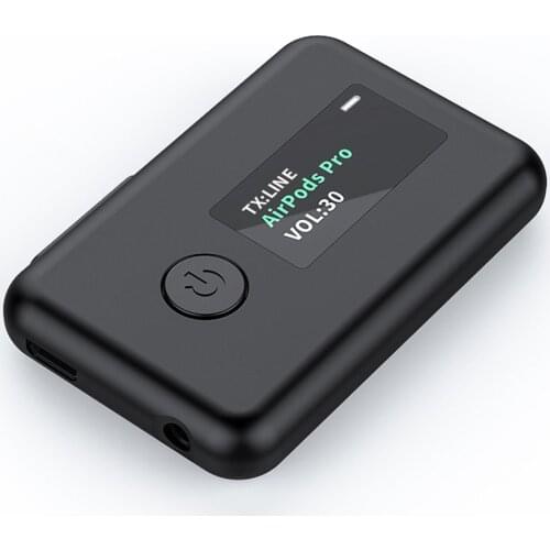 YET-T2 Bluetooth5.0 Audio Transmitter Receiver USB Charging with Battery 3.5mm Jack Aux Wireless Adapter For PC TV Headphone Car