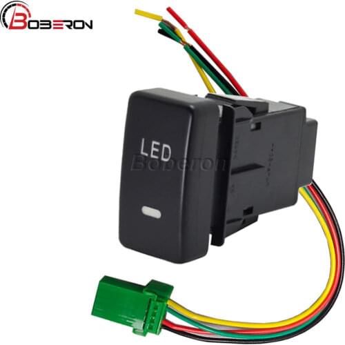 Green Light Car LED Light Switch Push Button with Connection Wire For Honda Civic 2012 -2014 Accord CRV Fit