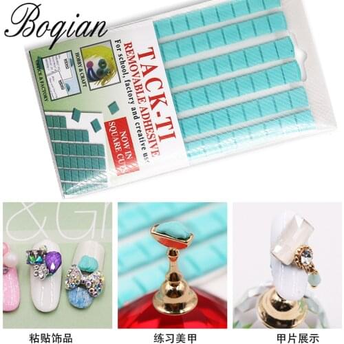 BQAN Nail art Adhesive Glue Clay Light Blue Pink White Reusable Removable Fixed Nail Display Tool For Salon Manicure Practice