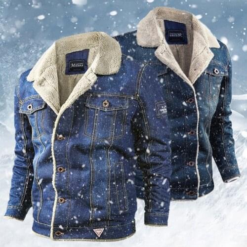 Winter Fashion Mens Wool Liner Jean Jacket 2020 Men Thick Fleece Warm Denim Jackets Male Lapel Military Cowboy Coats Outwear