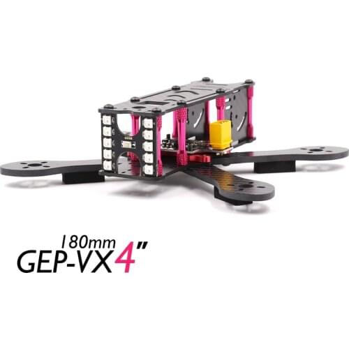 DIY FPV X Quadcopter GEPRC GEP-VX6 GEP-VX5 GEP-VX4 250mm 215mm 180mm Carbon Fiber Racing Frame with Tail Led Light XT60 PDB