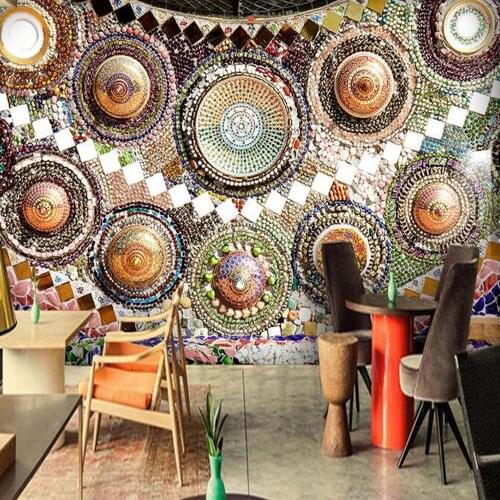 Custom Size 3D Bohemia Brick Stone Asian Wallpaper Murals for Living Room Wall papers Home Decor 3d Wall Murals Abstract