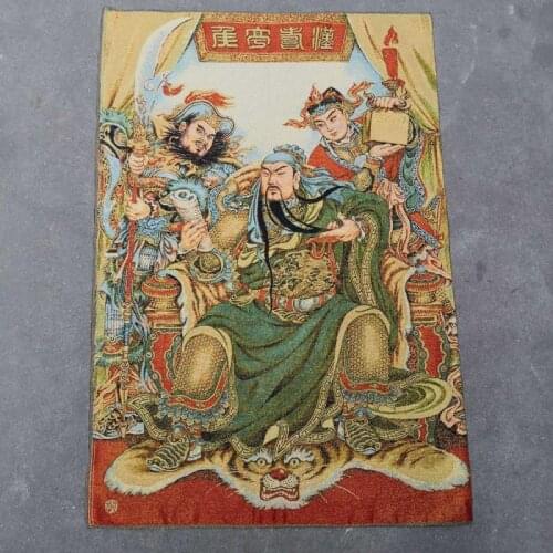 China old Tibet silk Thangka like hanging painting fengshui guan gong