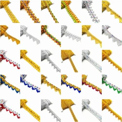 2 yards Gold Silver Lace Ribbon Trims For Stage Performance Party Cosplay Wedding Clothes DIY Sewing Garments Accessories #Ro
