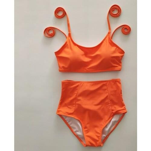 Brand New Beach Bikini Set Swimsuit Push Up Swimwear Women Solid High Waist Bikini Hot Girls Beach Wear Bathing Suit 3 Colors