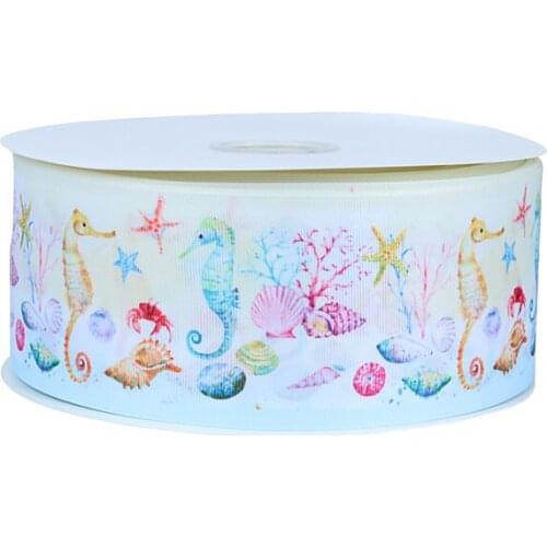 FLRA Ribbon Summer sea theme printed grosgrain ribbons (50yards/lot)