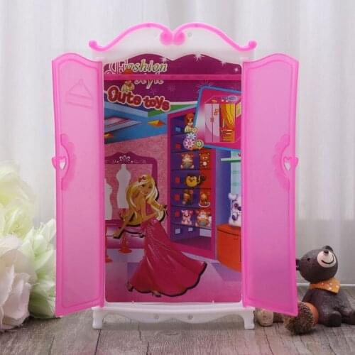 Princess Furniture Wardrobe Baby Dolls Toys Doll House Closet Toy Accessories