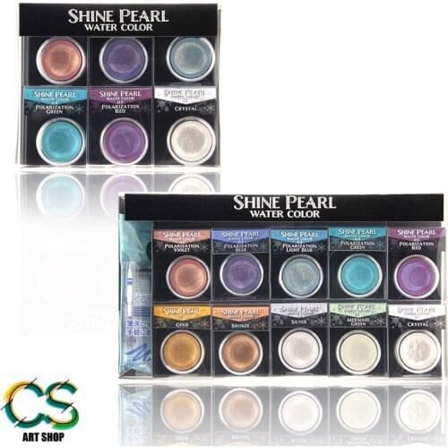 KUSAKABE watercolor pigment 6/10 color pearlescent color solid acuarelas set акварель profesiona school supplies