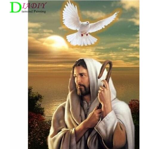 DIY Diamond Painting Full Square Religion Cross stitch 5D Embroidery Diamond Mosaic Icon Jesus Christ Rhinestones Decor Picture