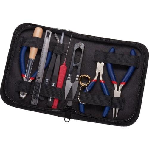 10pcs Jewelry Making Tools Repair Kit Jewelry Pliers Scissor Set DIY Craft