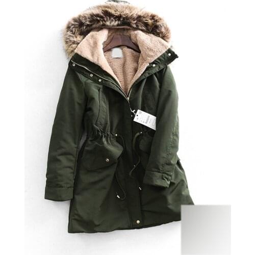2019 New Parkas Female Women Winter Coat Thickening Cotton Winter Jacket Womens black faux fur Outwear Parkas for Women Winter