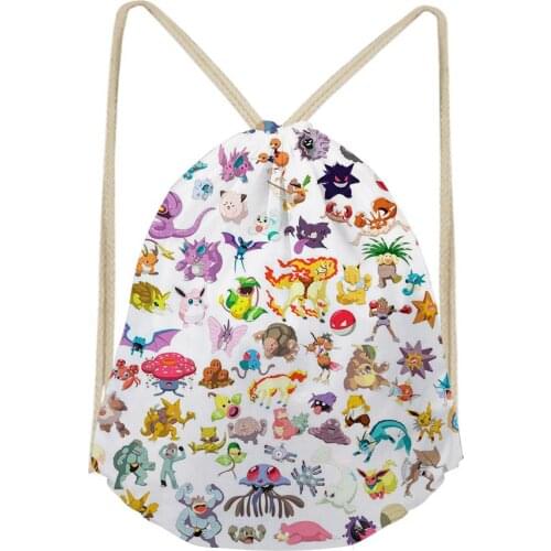 Noisydesigns 3D Anime Casual Cartoon Printed School Bags Bookbags for Boys Drawstring Bag Teens Kids Pocket String Shoulder Case