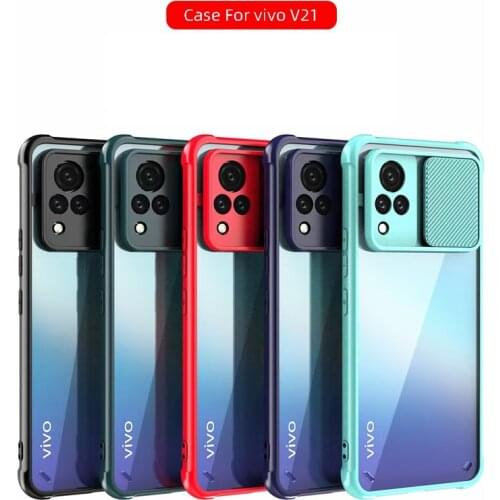Camera Lens transparent Protection Case For vivo V21 5G Case Vivo v21 Phone Cover V21 2021 Shockproof Soft Cover Hard Shell bag