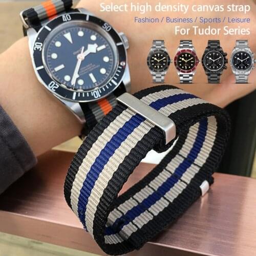 20mm 22mm nylon watch band strap for Tudor Black Bay Iwc Pilot Mark Longines Couquest Omega Seamaster Speedmaster Role Submarse