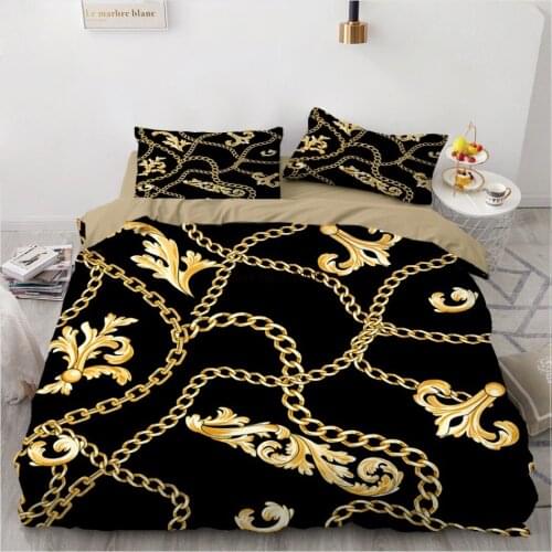 Luxury Classic European Exquisite Pattern Printing Comforter Set Bedding 2/3Pcs Set Bed Linens Duvet Cover Pillowcase