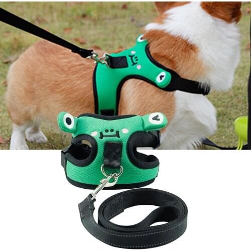 Fashion Pet Leashes Adjustable Buckle Design Breathable Polyester Walking Safety Dog Harness Pet Accessories Supplies