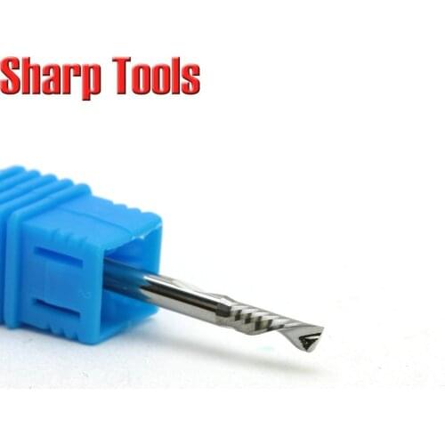 3.175x12mm single flute down-cut spiral endmills, left hand cutting bit for plastic, pvc, acrylic, MDF, smooth finish, free ship