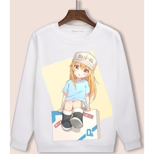 High-Q Unisex Japan Anime Cosplay Hataraku Saibou Hoodie Shirt Cells At Work O Neck Pullover Hooded Hoodie Sweatshirts