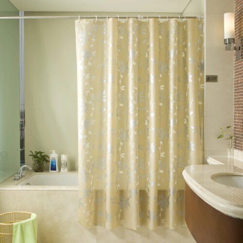 Aesthetic Waterproof Shower Curtain Transparent Frosted Shower Curtain Flowers Washable Cortina Decor cortinas de bano DE50YL