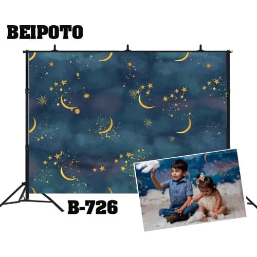 Gold Moon Stars glitter Flash Backdrop for Photography newborn Baby Shower Photo booth Background Children portrait Studio props