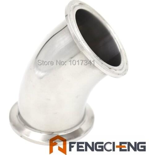 1.5" Tri Clover 45 Degree Elbow, SS 304, 3A Standard, Homebrew Clover Fitting, Brewer Hardware