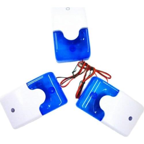 Blue Wired Indoor Siren Wired Mini Siren with Flash Light for House Alarm System Strobe Light and Siren EAS security 103