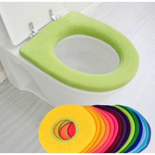 1pc Universal Warm Soft Washable Toilet Seat Cover Mat Set for Home Decor Closestool Mat Seat Case Toilet Lid Cover Random Color