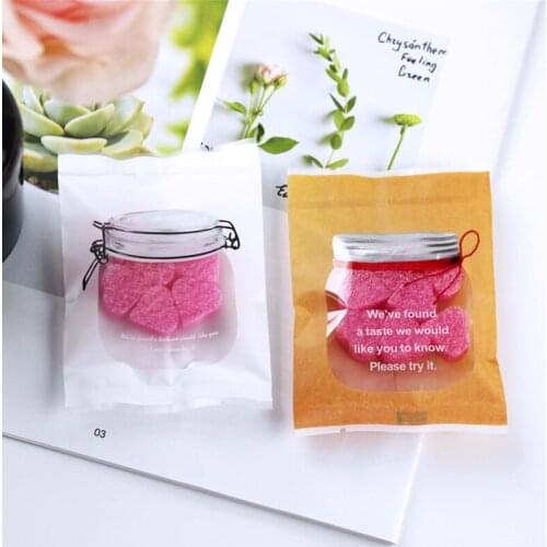 100pcs Mason Jar Clear Candy Cookies Snacks Plastic Bags
