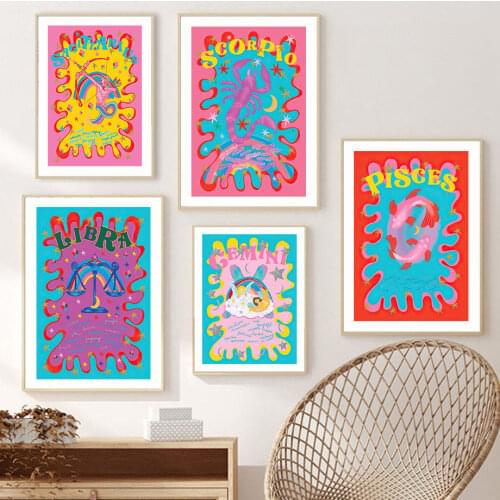 Leo Libra Sagittarius Virgo Constellation Wall Art Canvas Painting Nordic Posters And Prints Wall Pictures For Living Room Decor